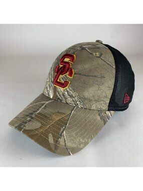 USC Trojans Beige Camo Black New Era 39Thirty Realtree Stretch Fitted Hat M/L